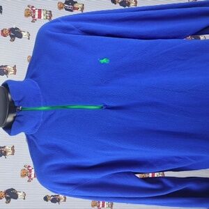 Polo Ralph Lauren 1/4 performance LG Tall royal blue & green lightweight fleece